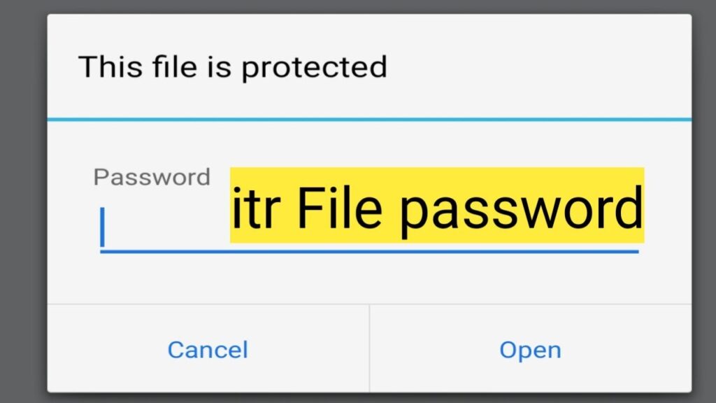 How to open ITR pdf file password